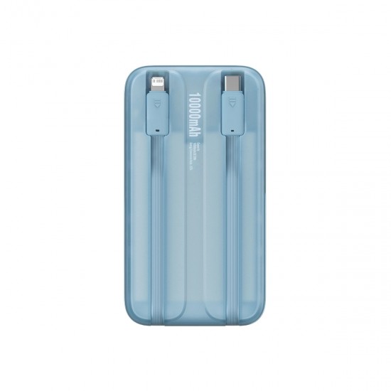 Baseus Comet Series powerbank with display 10000mAh 22.5W - blue + USB-A - USB-C cable 0.3m - white