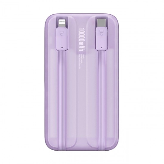 Baseus Comet Series powerbank with display 10000mAh 22.5W - purple + USB-A / USB-C cable