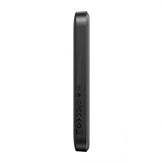 Powerbank Joyroom JR-W020 Mini 5000mAh USB-A USB-C inductive 20W - black + USB-C / USB-C cable
