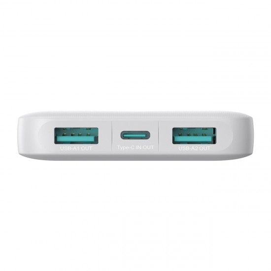 Powerbank Joyroom JR-PBF12 10000mAh 2.4A 2x USB-A 1x USB-C - white