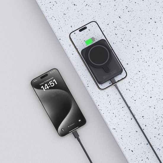 Tech-Protect LifeMag PB10 Powerbank with MagSafe 5000mAh 15W USB-C port - black + USB-C cable