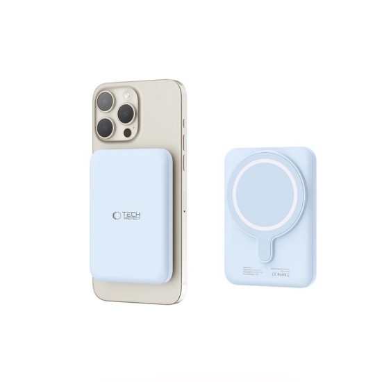 Tech-Protect LifeMag PB10 Powerbank with MagSafe 5000mAh 15W USB-C port - blue + USB-C cable