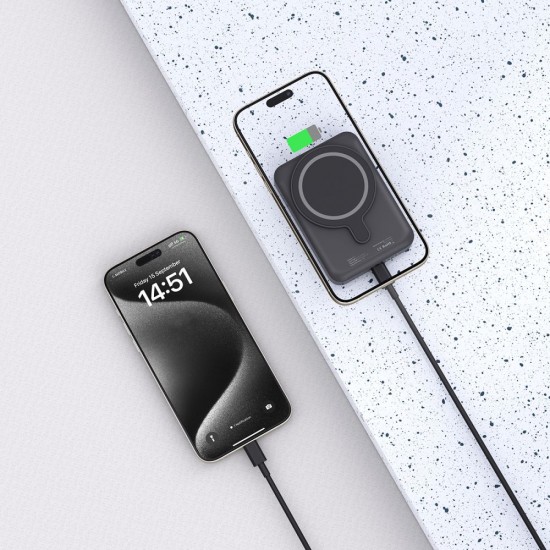 Tech-Protect LifeMag PB11 Powerbank with MagSafe 10000mAh 15W USB-C port - black + USB-C cable