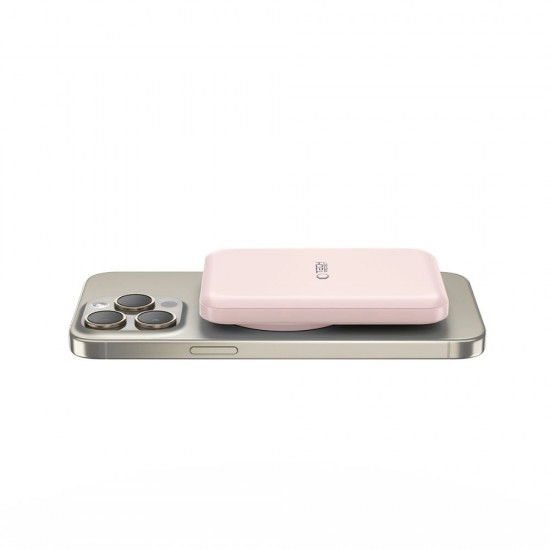 Tech-Protect LifeMag PB10 Powerbank with MagSafe 5000mAh 15W USB-C port - pink + USB-C cable