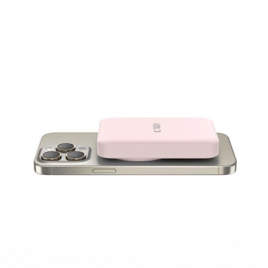 Tech-Protect LifeMag PB11 Powerbank with MagSafe 10000mAh 15W USB-C port - pink + USB-C cable