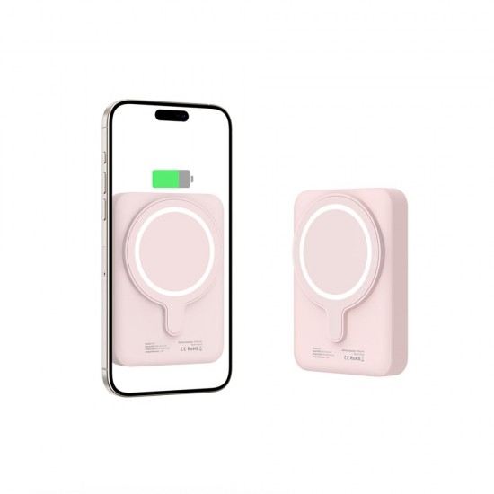 Tech-Protect LifeMag PB11 Powerbank with MagSafe 10000mAh 15W USB-C port - pink + USB-C cable