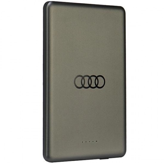 Powerbank Audi Big Logo MagSafe inductive 15W 5000mAh - gray