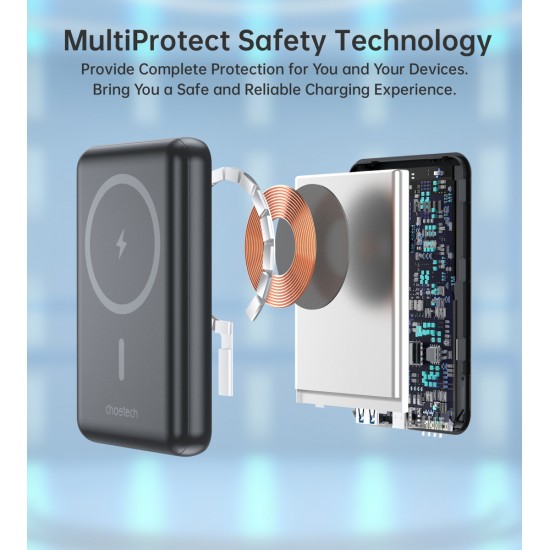 Choetech B662 wireless MagSafe 5000mAh powerbank - black