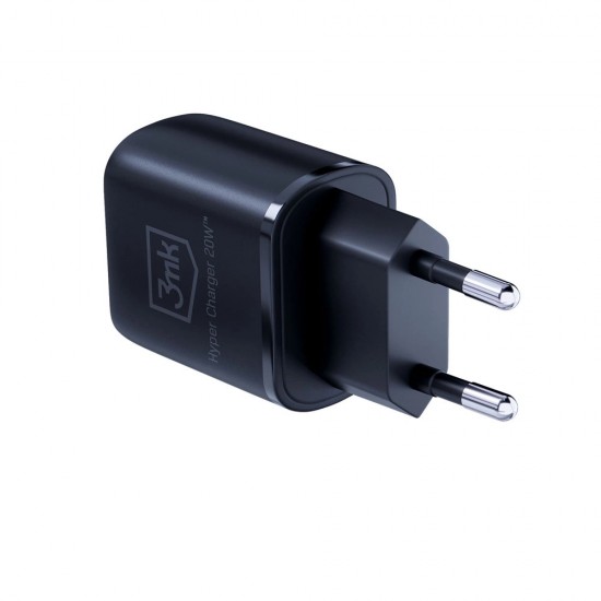 3mk Hyper Charger 20W USB-C USB-A wall charger - black