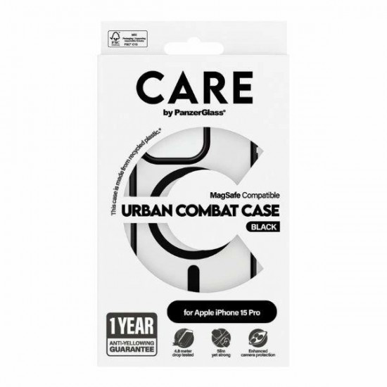 CARE by PanzerGlass Urban Combat Case MagSafe for iPhone 15 Pro - Black