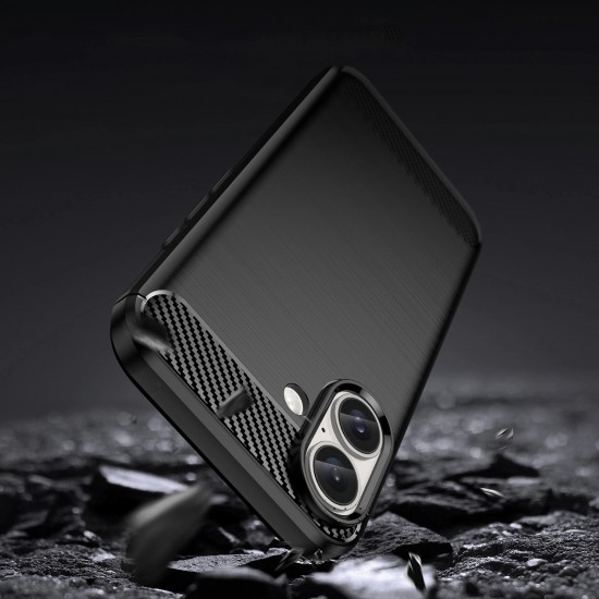 Carbon Case for iPhone 16 Silicone Case - Black