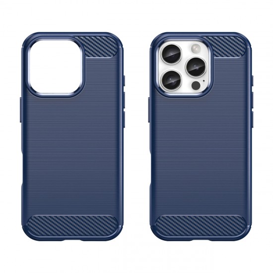 Carbon Case for iPhone 16 Pro Max Silicone Case - Blue
