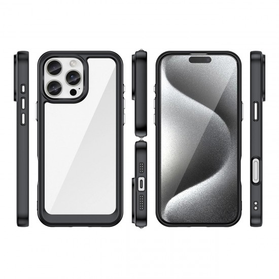 Outer Space Case with Gel Frame for iPhone 16 Pro - Black