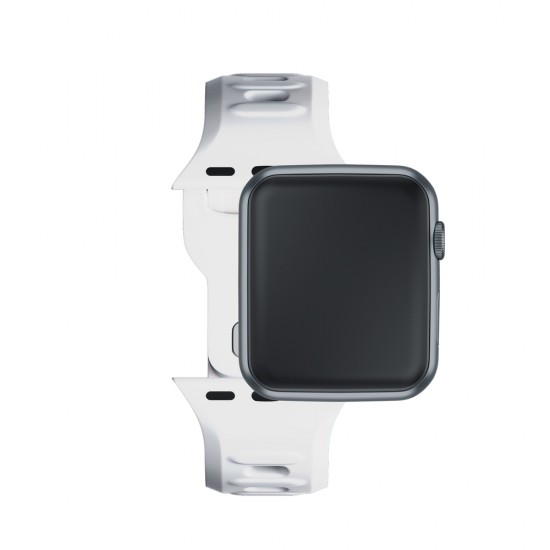 3mk Silicone Watch Strap for Apple Watch 42 / 44 / 45 / 49 mm - white