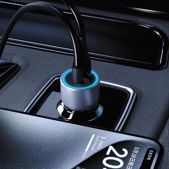 Dudao R4T 25W USB-A / USB-C Car Charger - Gray