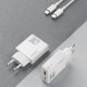 GaN Dudao A30EUL 30W USB-A / USB-C Wall Charger + USB-C - Lightning Cable - White