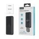 Powerbank Choetech B654 10000mAh 22.5W USB-A / USB-C / micro USB with built-in USB-C / Lightning cable - black