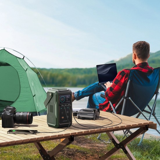 Powerbank Joyroom JR-PBF10 75000mAh 100W 3x USB-C 3x USB-A with foldable flashlight and handle - green