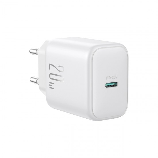 Joyroom JR-TCF20 USB-C PD 20W network charger - white + USB-C / USB-C cable 1m