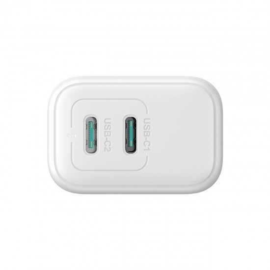 Joyroom JR-TCF12 mains charger 2x USB-C 20W PD / QC 3.0 - white