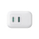 Joyroom JR-TCF12 mains charger 2x USB-C 20W PD / QC 3.0 - white