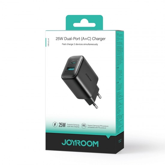 Joyroom JR-TCF13 network charger USB-C / USB-A 25W SFC / PPS / PD - black