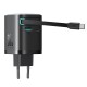 Joyroom JR-TCL02 65W USB-A USB-C GaN charger with built-in USB-C cable - black