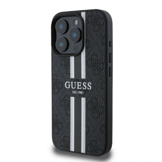 Guess 4G Printed Stripes MagSafe case for iPhone 16 Pro - black