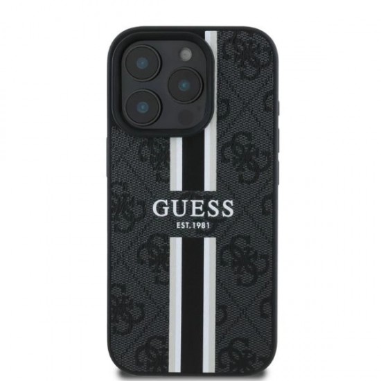Guess 4G Printed Stripes MagSafe case for iPhone 16 Pro - black