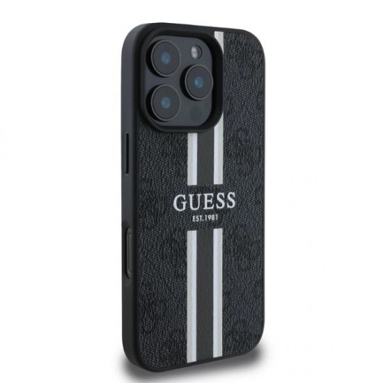 Guess 4G Printed Stripes MagSafe case for iPhone 16 Pro - black