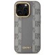 DKNY Leather Checkered Mono Pattern MagSafe iPhone 14 Pro Case - Beige