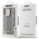 DKNY Leather Checkered Mono Pattern MagSafe iPhone 14 Pro Case - Beige