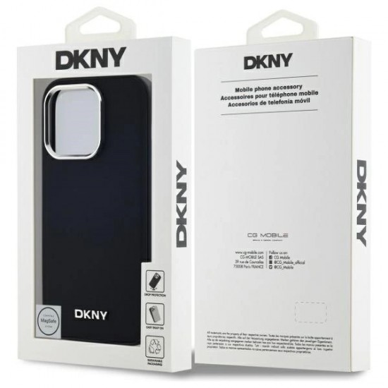 DKNY Plain Logo MagSafe iPhone 14 Pro Case - Black
