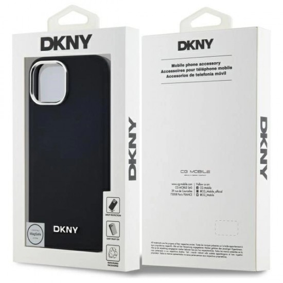 DKNY Plain Logo MagSafe iPhone 14 Case - Black