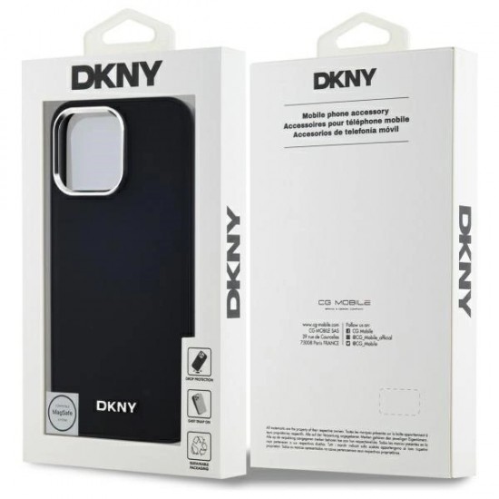 DKNY Plain Logo MagSafe iPhone 14 Pro Max Case - Black