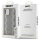 DKNY Leather Checkered Mono Pattern MagSafe iPhone 15 Plus Case - Beige