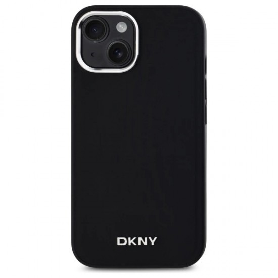 DKNY Plain Logo MagSafe iPhone 15 Plus Case - Black