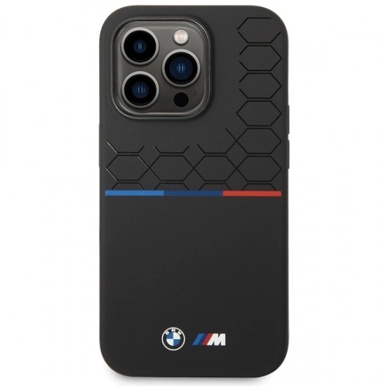 BMW Silicone Pattern iPhone 15 Pro Max Case - Black