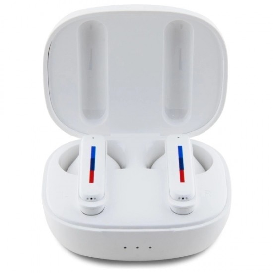 BMW Bluetooth headphones BMBEMIATP20LOH TWS + docking station white/white Printed Logos