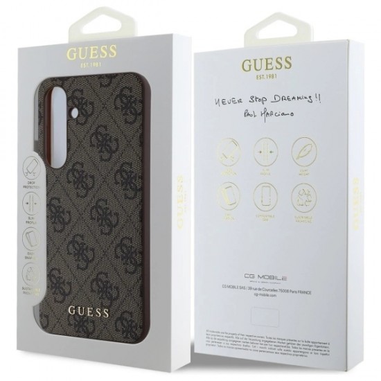 Guess GUHCS24FEG4GFBR S24 FE S721 brown/brown hardcase 4G Metal Gold Logo