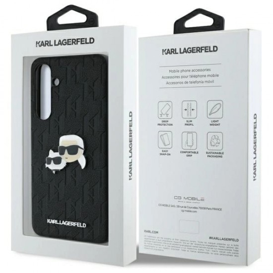 Karl Lagerfeld KLHCS24FEPGKLKCPK Sam S24 FE S721 black/black hardcase Monogram Karl&Chaoupette Head Pin
