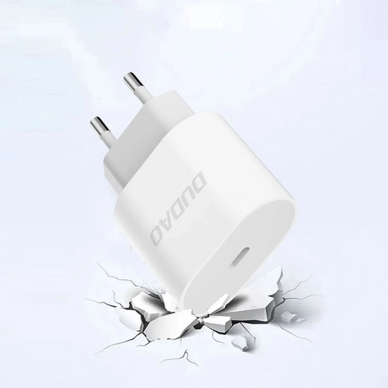 Dudao A14EUC PD 20W USB-C Wall Charger with Cable - White