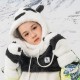 Qunature Panda Ski Gloves for Kids and Adults Size S - Black/White