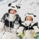 Qunature Panda Ski Gloves for Kids and Adults Size S - Black/White