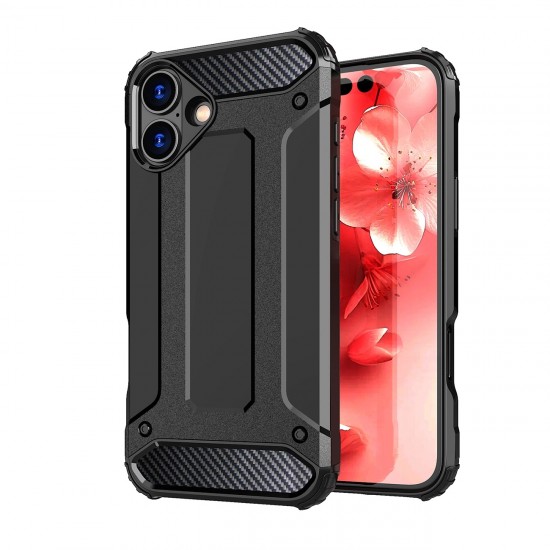 Hybrid Armor iPhone 16 Case - Black
