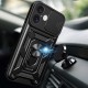 Hybrid Armor Camshield iPhone 16 Plus Armored Case with Camera Cover and Stand - Black
