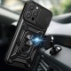 Hybrid Armor Camshield iPhone 16 Pro Case with Camera Cover and Stand - Black