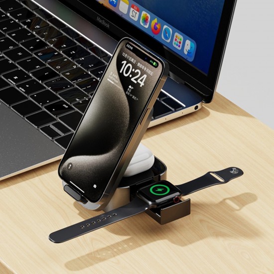 Dudao A11Pro+ 15W 3in1 Inductive Charger for Phone/Smartwatch/Headphones - Black