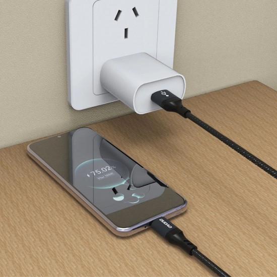 Dudao L3ST USB-A - USB-C 5A Cable 1.2m Braided - Black