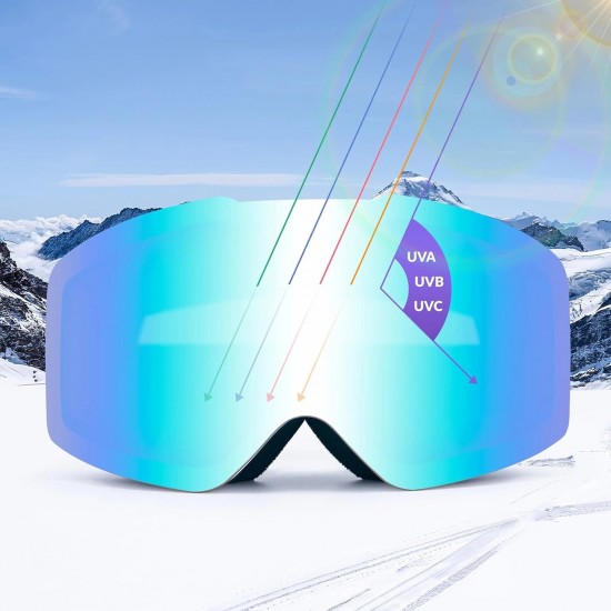 Qunature White Frameless Ski Goggles - White